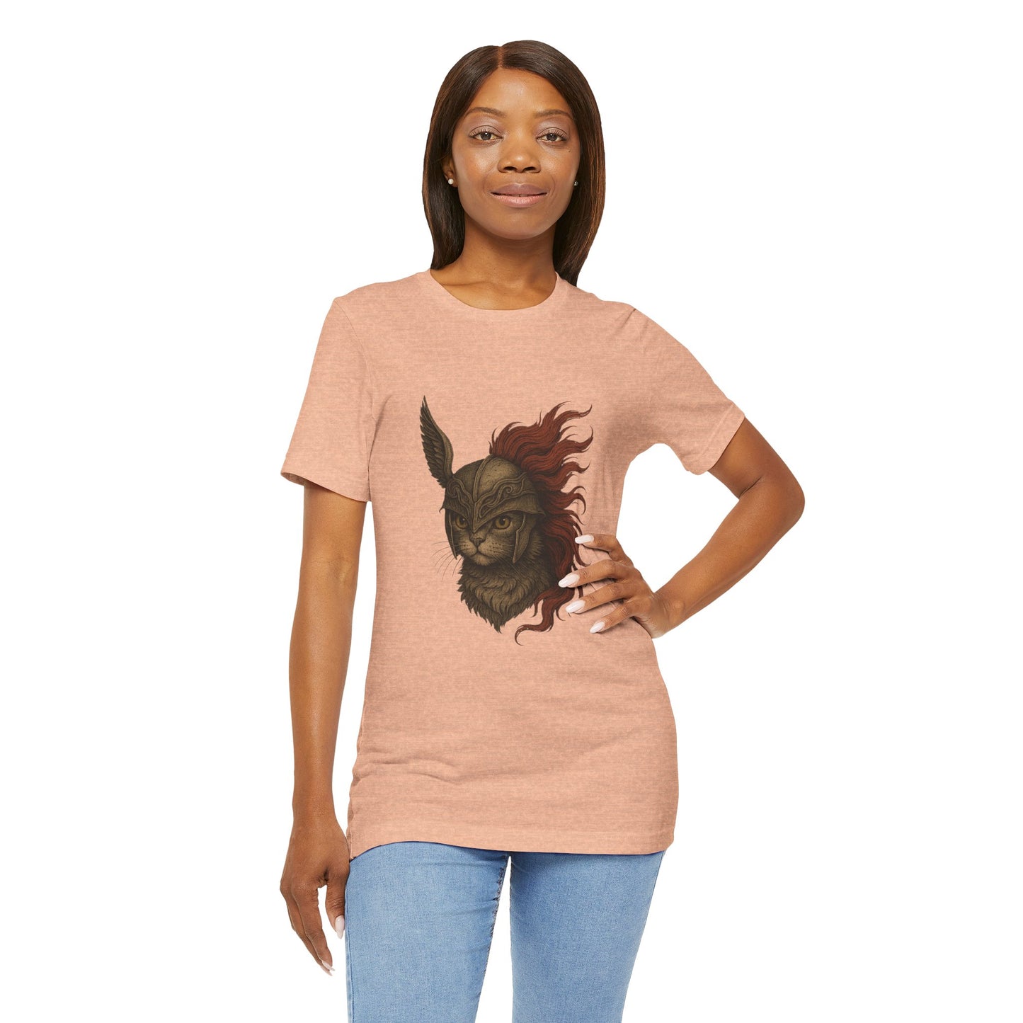 Malenia Cat Helmet Tee - Fantasy Cat T-Shirt, Elden Ring Inspired Shirt, Gamer Gift