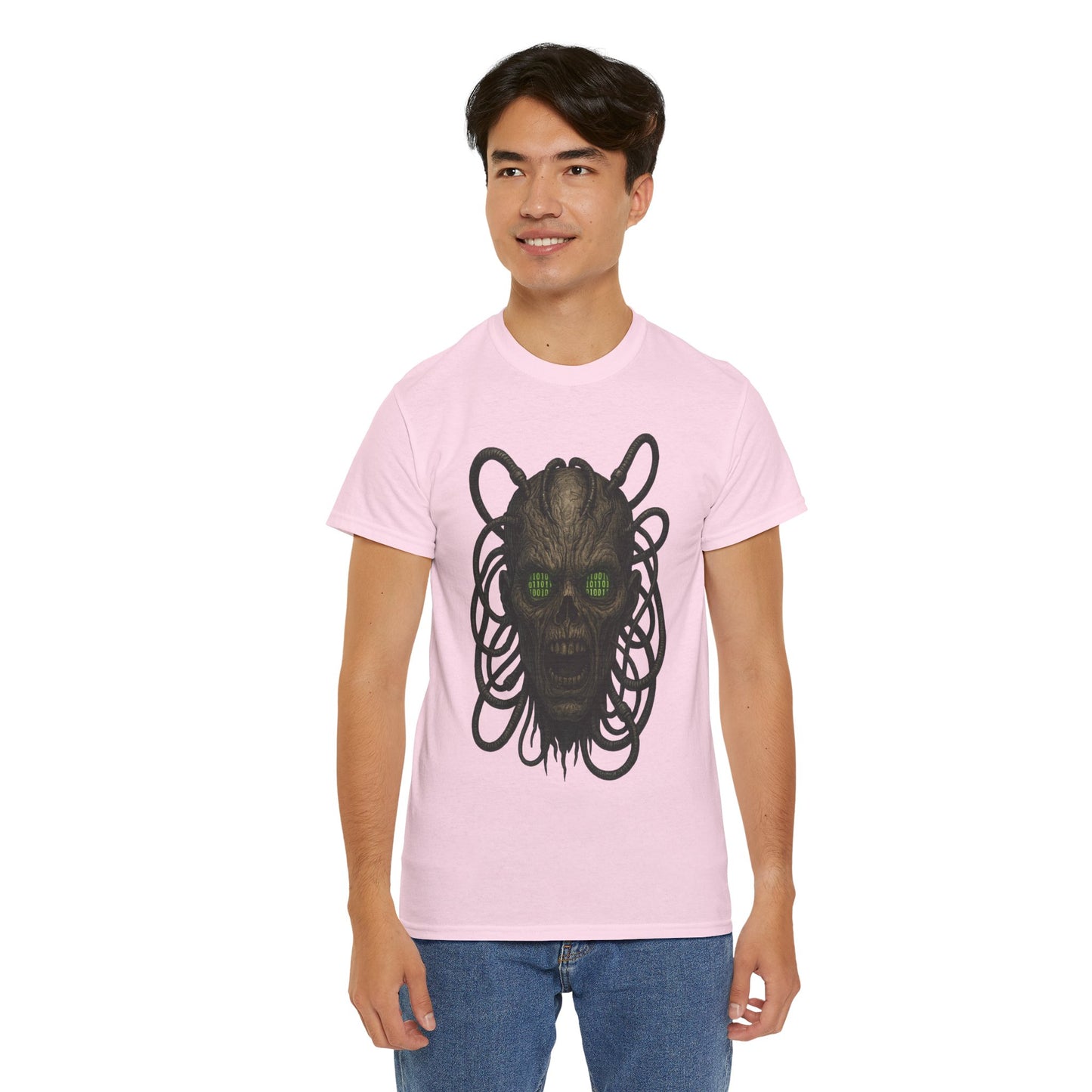 Neural Wraith T-Shirt, Gothic Horror Tee, Sci-Fi Skull Shirt, Cyberpunk Unisex Graphic, Dark Techwear