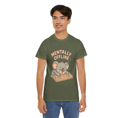Mentally Offline Koala Shirt - Chill Lazy Unisex Tee for Relaxed Vibes