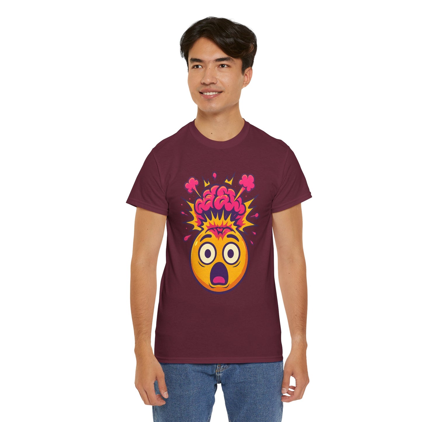 Exploding Emoji T-Shirt, Emotional Damage Meme Tee, Funny Cartoon Shirt, Colorful Unisex Gift, Shocked Face Graphic