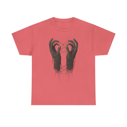 Mystic Thread Hands Unisex Heavy Cotton Tee, Dark Art Graphic T-Shirt, Witchy Aesthetic Shirt, Gothic Casual Wear, Unique Gift for Him or Her