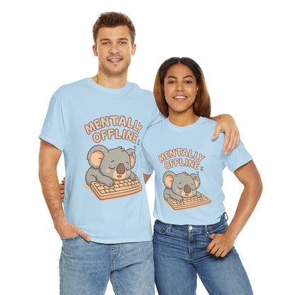 Mentally Offline Koala Shirt - Chill Lazy Unisex Tee for Relaxed Vibes