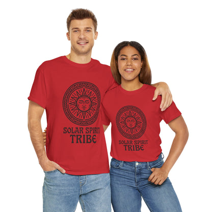 Solar Spirit Tribe Unisex T-Shirt, Sun Symbol Tee, Tribal Graphic Shirt, Boho Festival Top, Nature Lover Gift, Eco Spiritual Wear