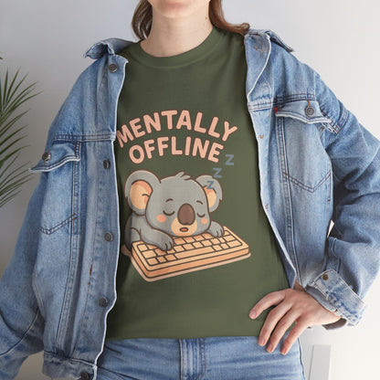 Mentally Offline Koala Shirt - Chill Lazy Unisex Tee for Relaxed Vibes
