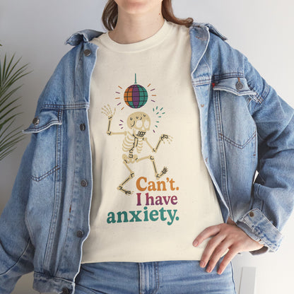 I Have Anxiety Shirt, Funny Dancing Skeleton Tee, Disco Party Meme Shirt, Social Anxiety Humor, Unisex Halloween Graphic
