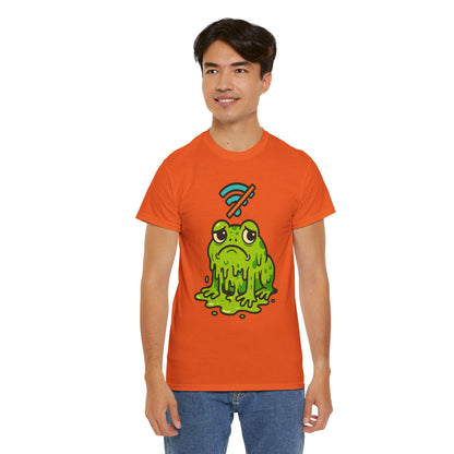 Melting Frog Meme T-Shirt, Funny No WiFi Tee, Internet Is Down Shirt, Cute Cartoon Frog Graphic, Gen Z Gift, Unisex Cotton Top