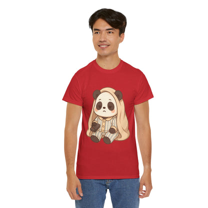 Lazy Panda Vibes Unisex Cotton Tee, Cozy Pajama Shirt, Cute Loungewear, Animal Lover Gift, Relaxing Outfit