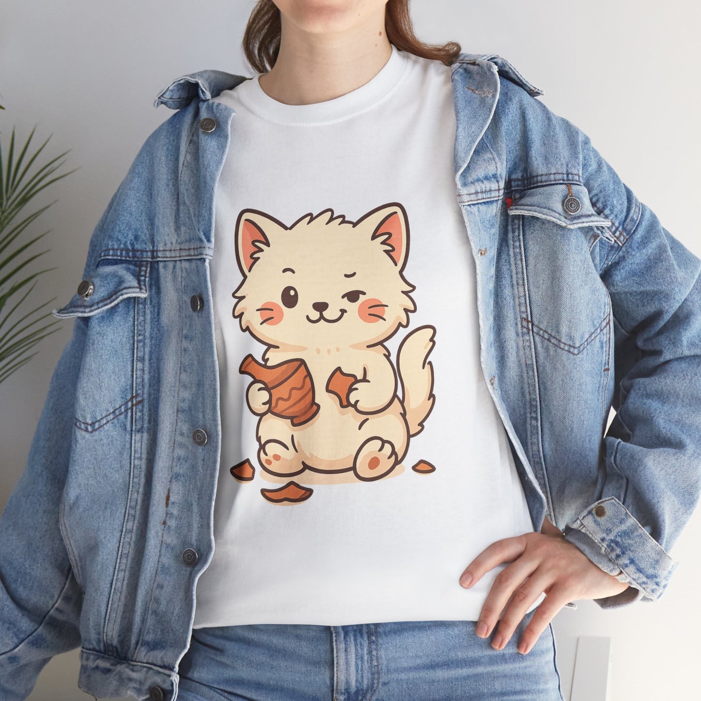 Cute Naughty Cat T-Shirt - Funny Kawaii Cat Shirt for Pet Lovers, Paws & Claws Collection