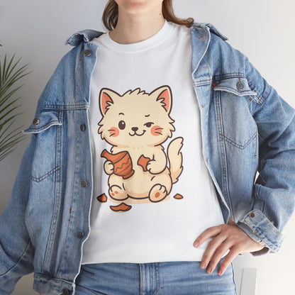 Cute Naughty Cat T-Shirt - Funny Kawaii Cat Shirt for Pet Lovers, Paws & Claws Collection