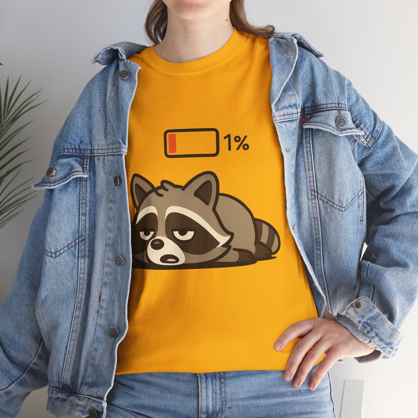 Sleepy Raccoon Tee, Funny Animal Shirt, Lazy Day Outfit, Cozy Gift, Unisex Cotton Tee