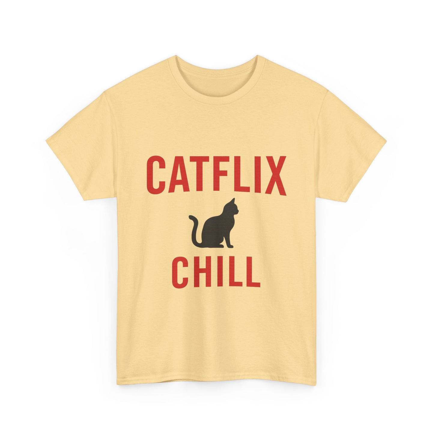 Catflix & Chill T-Shirt – Funny Cat Meme Shirt – Cozy Netflix Parody Tee – Unisex Cat Lover Gift