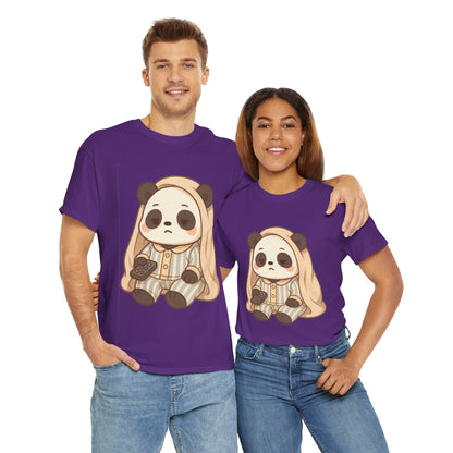 Lazy Panda Vibes Unisex Cotton Tee, Cozy Pajama Shirt, Cute Loungewear, Animal Lover Gift, Relaxing Outfit