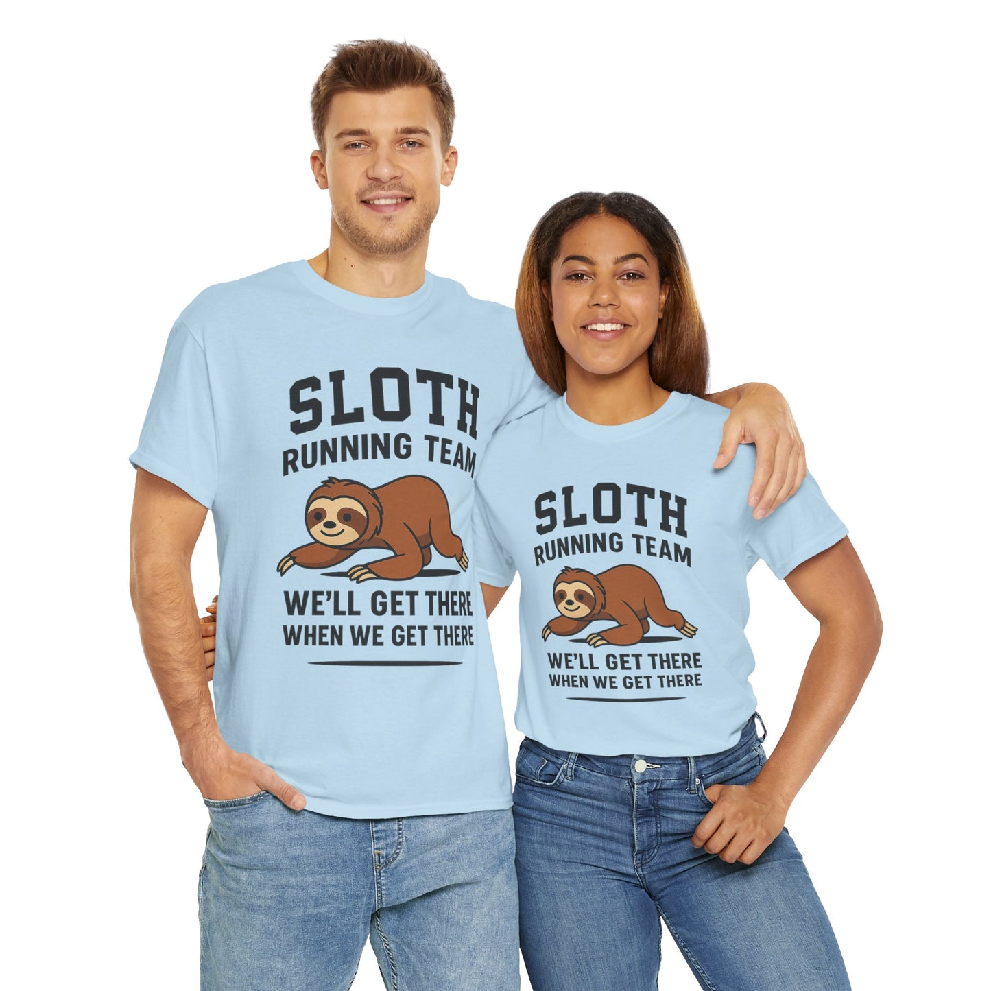 Sloth Running Team Shirt Funny Lazy Animal Tee Unisex Humor Gift Cool Fitness Top