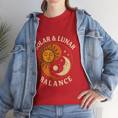 Solar & Lunar Balance T-Shirt - Yin Yang Sun and Moon Tee - Unisex Vintage Astrology Shirt - Retro Celestial Spiritual Gift
