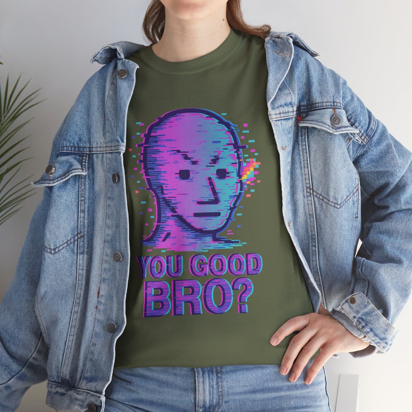 You Good Bro? Glitch Meme T-Shirt, Vaporwave NPC Shirt, Funny Unisex Graphic Tee, Digital Humor Gift, Gen Z Internet Culture Top