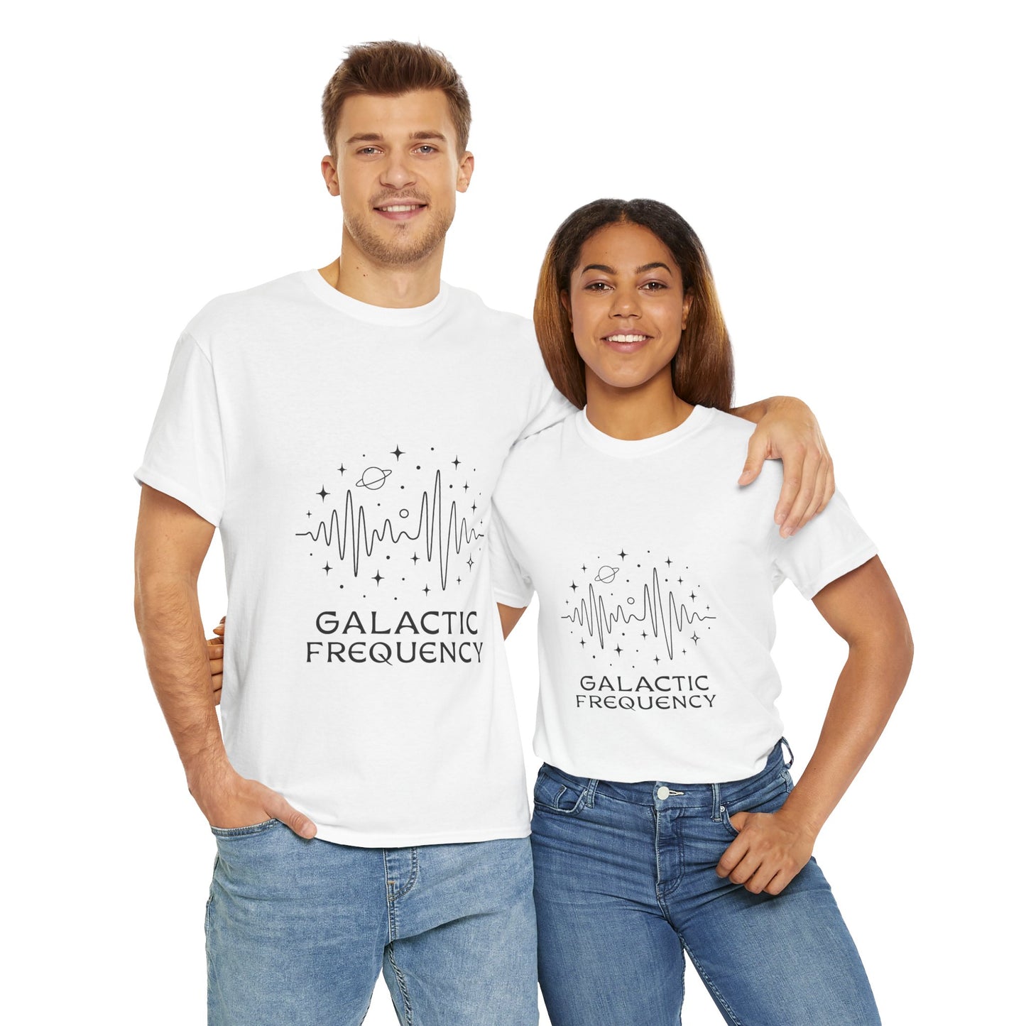 Galactic Frequency Unisex Tee, Cosmic Wave Shirt, Space Energy Graphic Tee, Astrology Gift, Stargazer Apparel, Spiritual Vibe