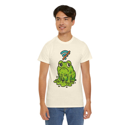 Melting Frog Meme T-Shirt, Funny No WiFi Tee, Internet Is Down Shirt, Cute Cartoon Frog Graphic, Gen Z Gift, Unisex Cotton Top