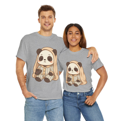 Lazy Panda Vibes Unisex Cotton Tee, Cozy Pajama Shirt, Cute Loungewear, Animal Lover Gift, Relaxing Outfit