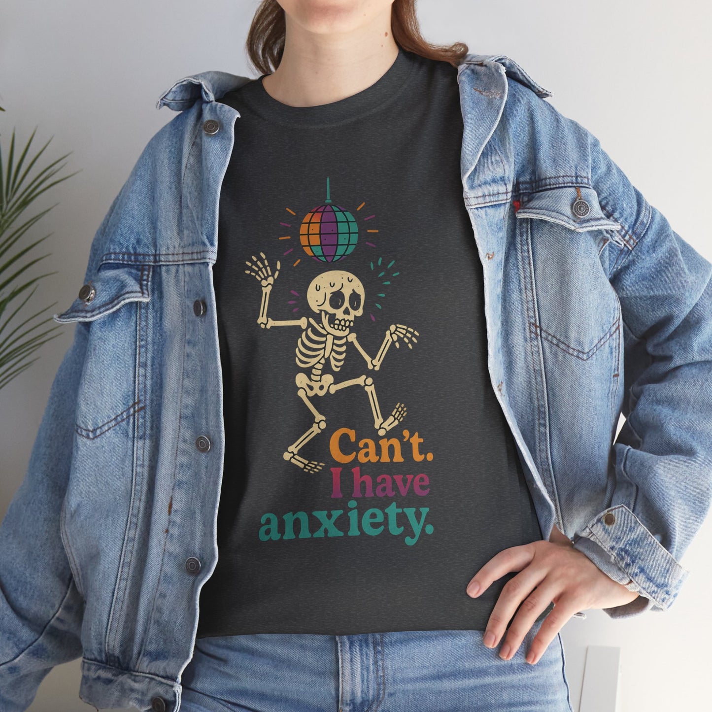 I Have Anxiety Shirt, Funny Dancing Skeleton Tee, Disco Party Meme Shirt, Social Anxiety Humor, Unisex Halloween Graphic