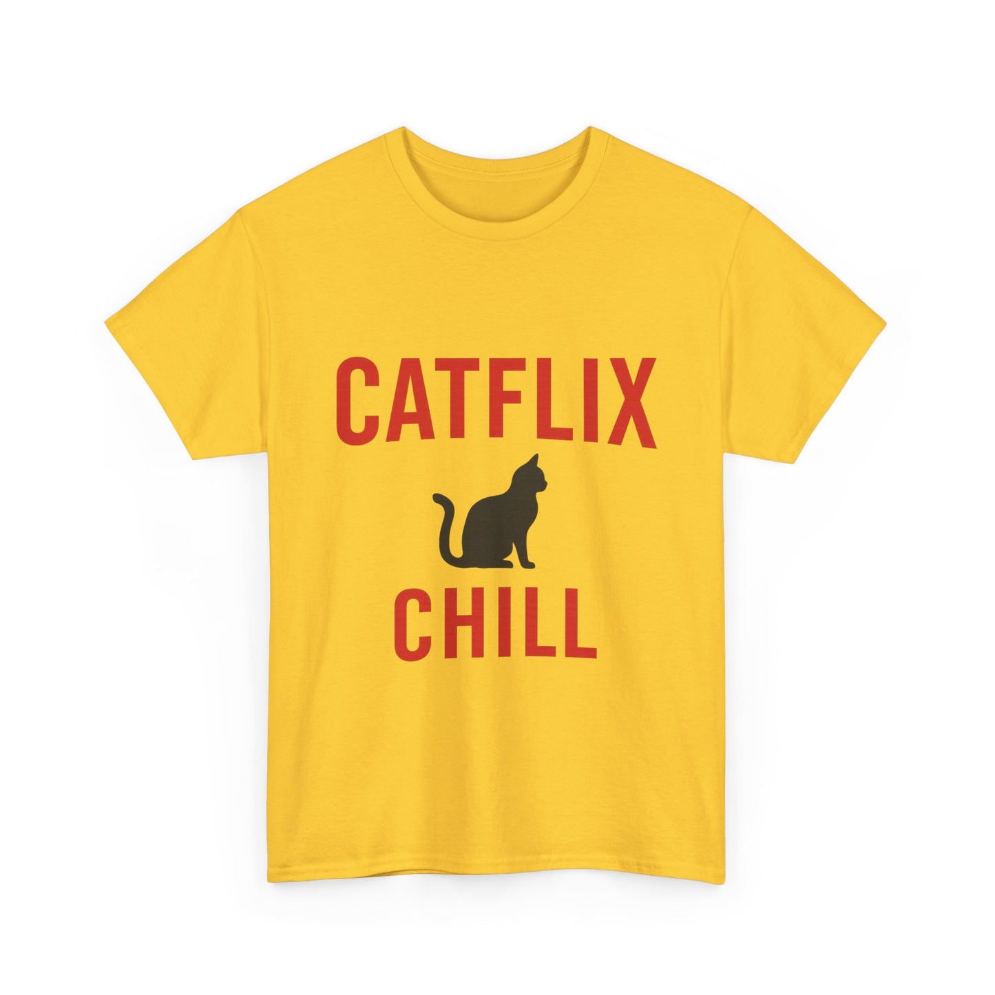Catflix & Chill T-Shirt – Funny Cat Meme Shirt – Cozy Netflix Parody Tee – Unisex Cat Lover Gift