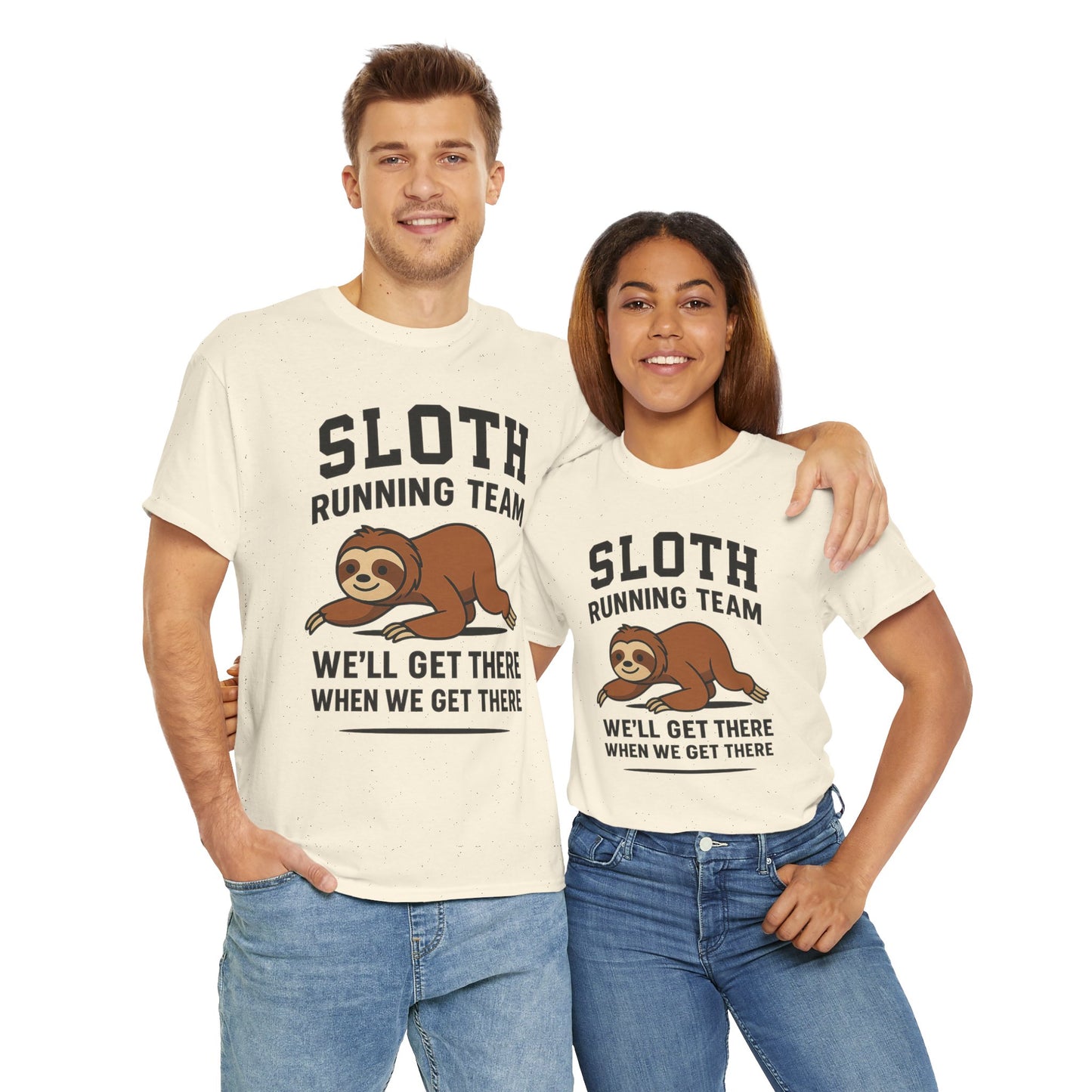 Sloth Running Team Shirt Funny Lazy Animal Tee Unisex Humor Gift Cool Fitness Top