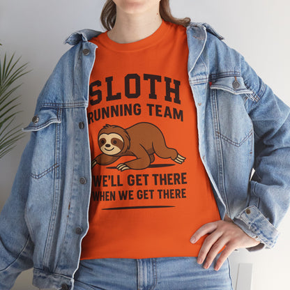Sloth Running Team Shirt Funny Lazy Animal Tee Unisex Humor Gift Cool Fitness Top