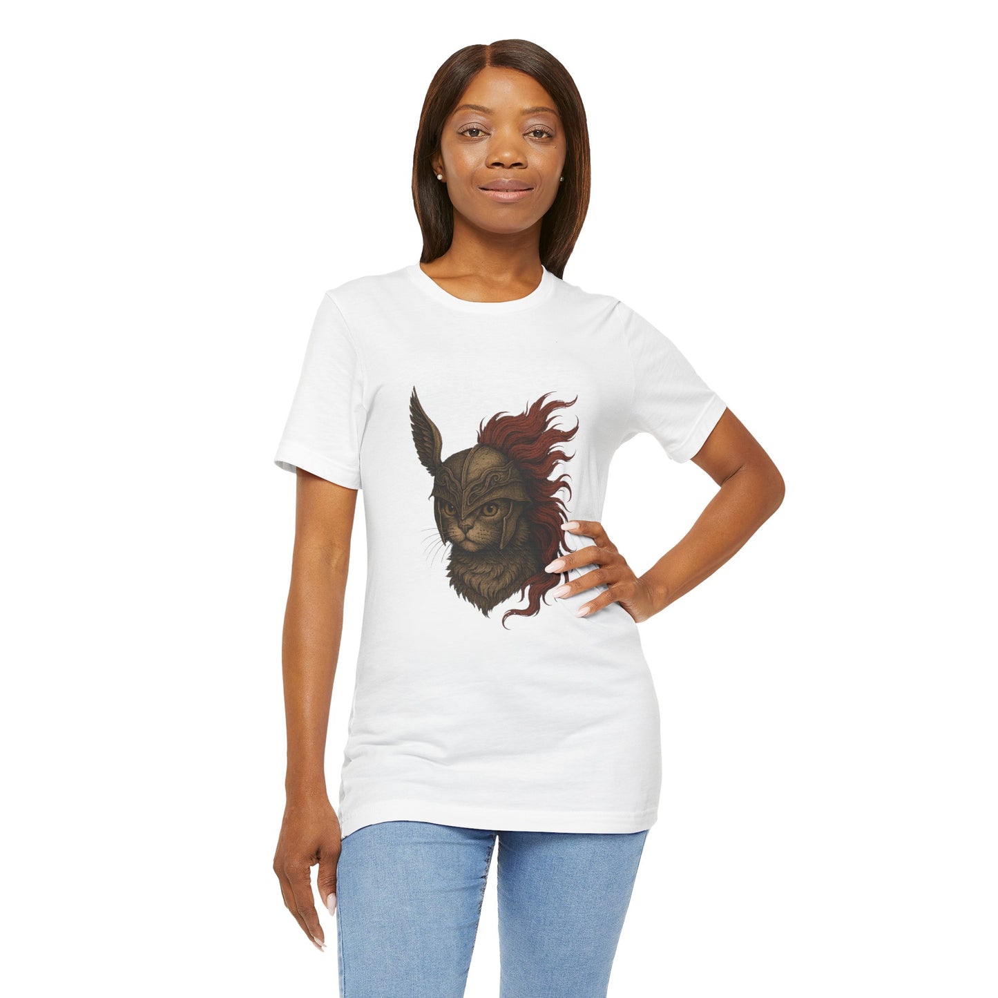 Malenia Cat Helmet Tee - Fantasy Cat T-Shirt, Elden Ring Inspired Shirt, Gamer Gift